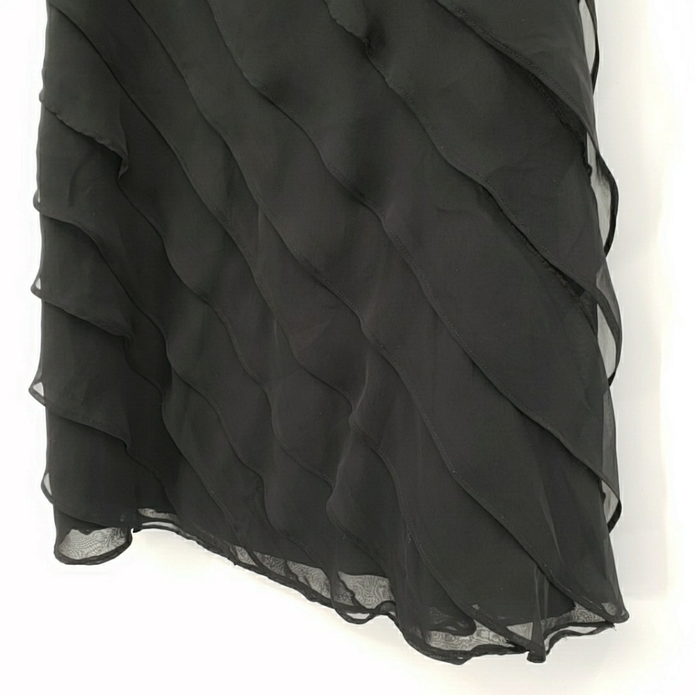 White House Black Market Strapless Black Ruffle Dress - Picture 3 of 9